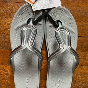 Crocs Silver Metallic Sandals